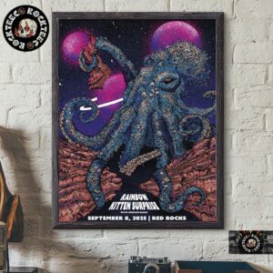 Rainbow Kitten Surprise Poster For Show At Red Rocks On September 8 2025 Giant Octopus Art Home Decor Poster Canvas