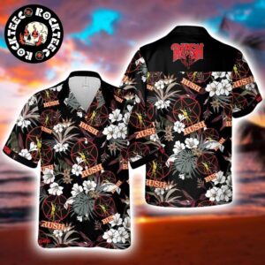 Rush Logo Floral Spirit of Radio All Over Print Summer Hawaiian Shirt