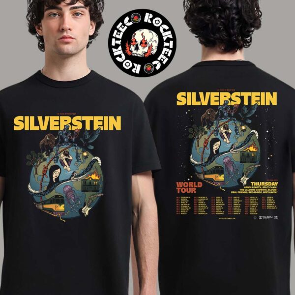 Silverstein World Tour 2025 25 Years Of Noise Continues Poster Tour Dates Two Sides Unisex T-Shirt