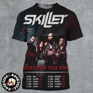 Skillet Revolution Tour 2025 Tour Dates All Over Print Shirt