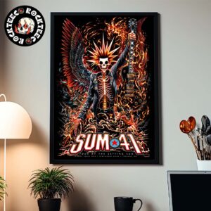 Sum 41 Tour Of The Setting Sum Poster For Show In Toronto ON Canada At Scotiabank Arena On Jan 28 And 30 2025 Skeletal Punk Rock Figure Art Home Decor Poster Canvas