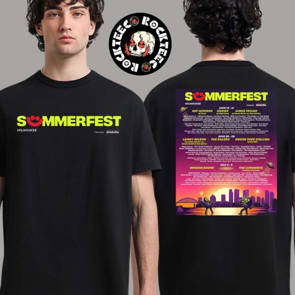 Summerfest Milwaukee 2025 Lineup Poster At American Family Insurance Amphitheater On June 19 to July 5 Two Sides Unisex T-Shirt