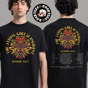 The String Cheese Incident Summer 2025 Tour Poster The Sun Artwork With Tour Dates Two Sides Unisex T-Shirt