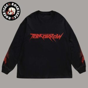 The Weeknd Hurry Up Tomorrow Merch Faded Red Logo Long Sleeve