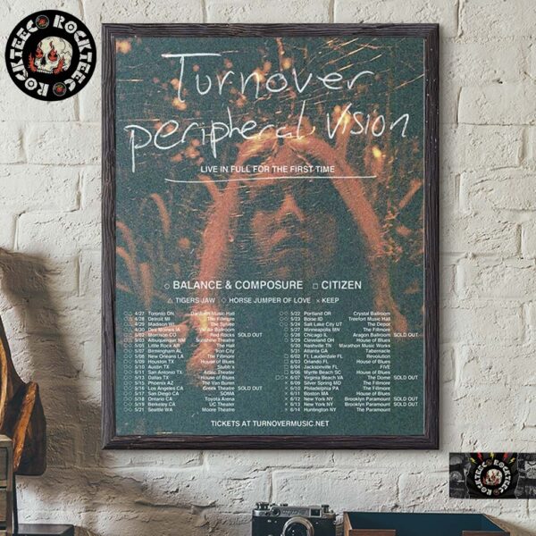 Turnover Peripheral Vision 10 Year Anniversary Tour Live In Full For The First Time Poster With Tour Dates Home Decor Poster Canvas