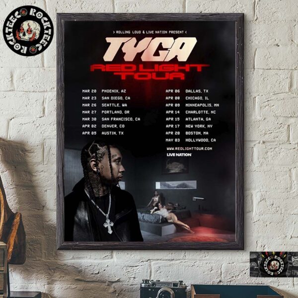 Tyga Red Light Tour 2025 Tour Dates Home Decor Poster Canvas