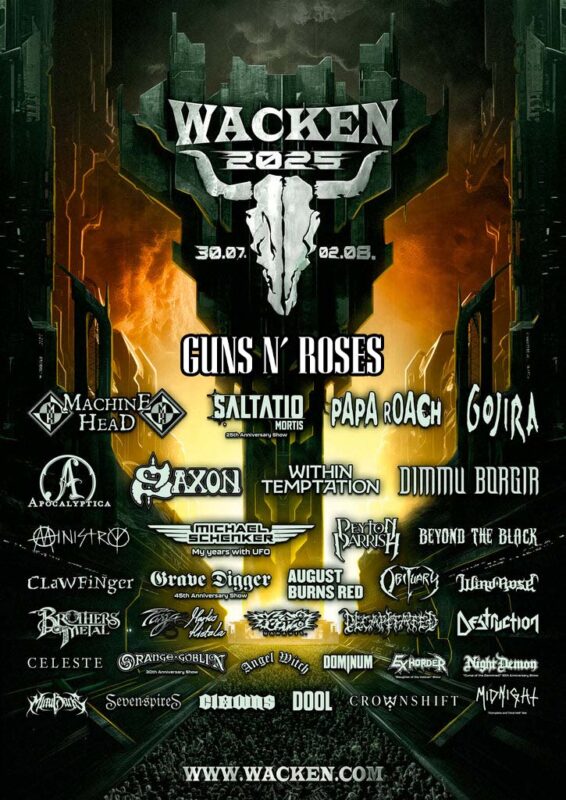 Wacken Open Air Festival 2025 Lineup Poster