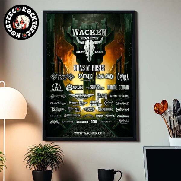 Wacken Open Air Festival 2025 Lineup Poster Home Decor Poster Canvas