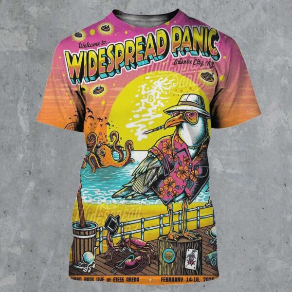 Widespread Panic Show Poster In Atlantic City New Jersey At Hard Rock Live At ETESS Arena On February 14-16 2025 All Over Print Shirt